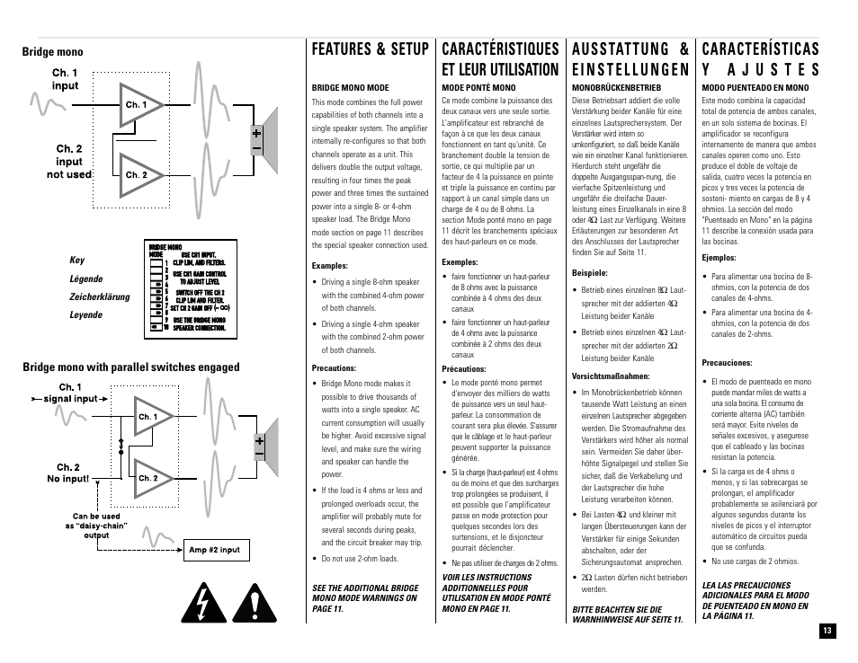 Features & setup | QSC Audio RMX 850 User Manual | Page 13 / 38