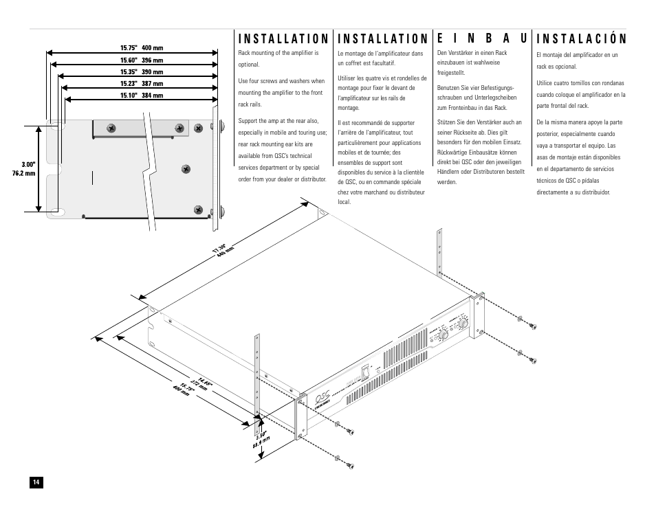 QSC Audio RMX 850 User Manual | Page 14 / 38