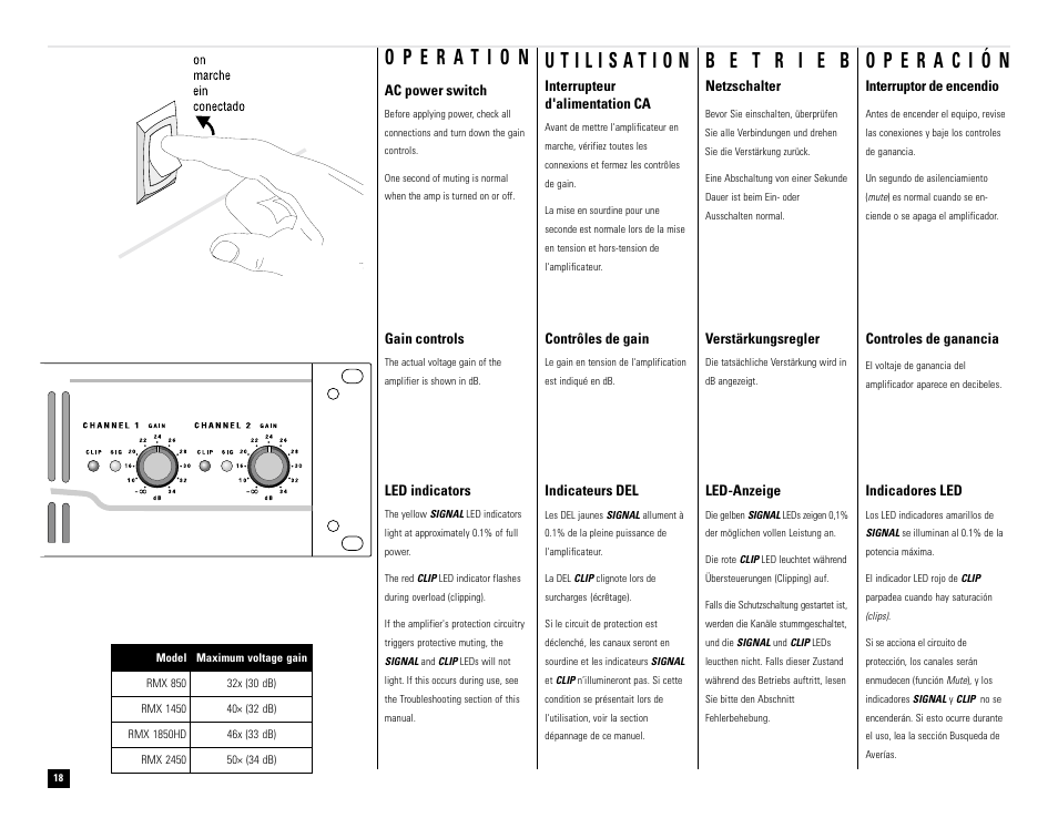 QSC Audio RMX 850 User Manual | Page 18 / 38