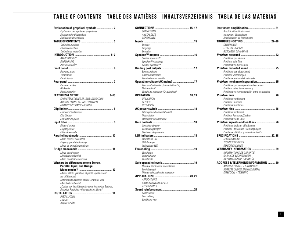 QSC Audio RMX 850 User Manual | Page 3 / 38