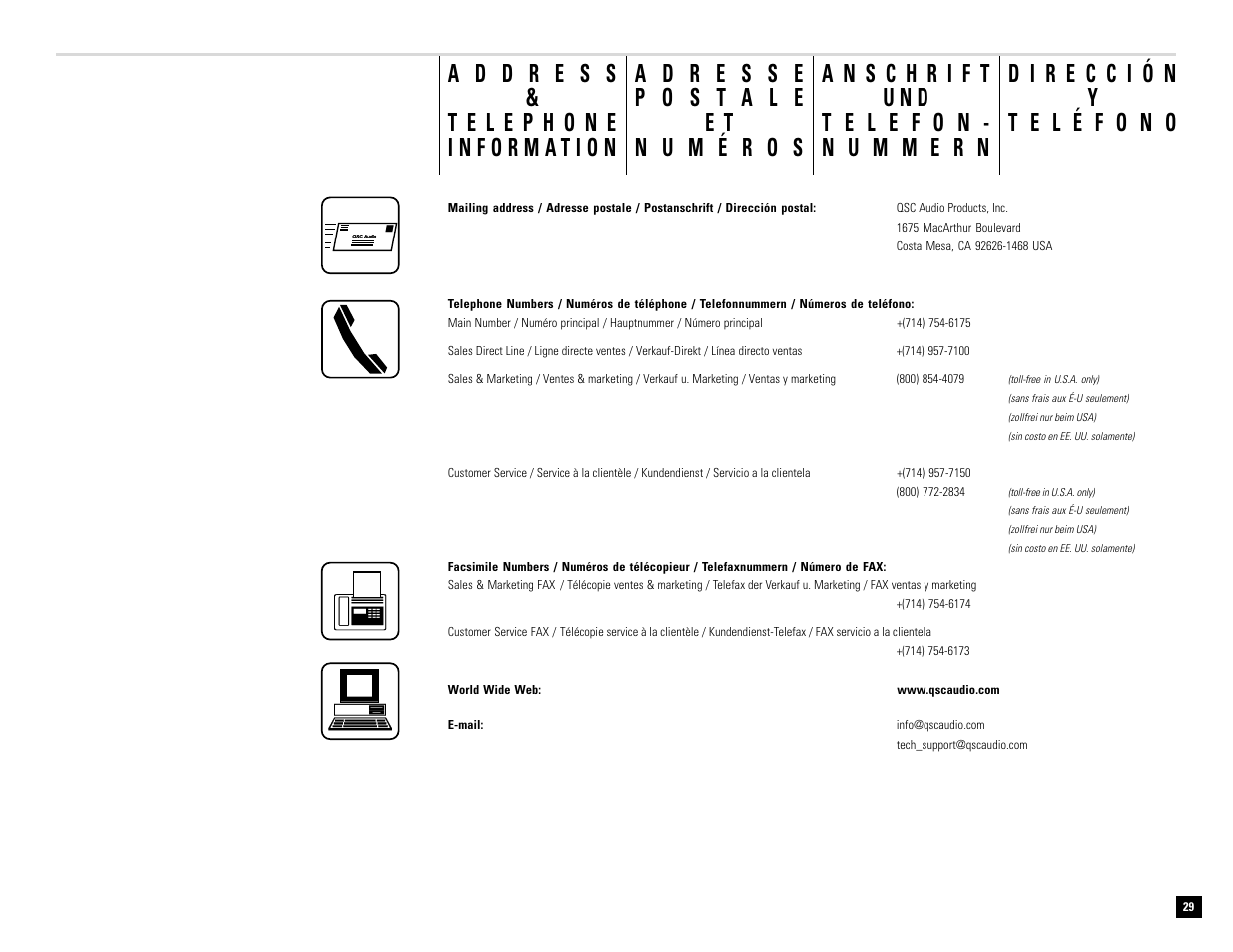 QSC Audio RMX 850 User Manual | Page 30 / 38