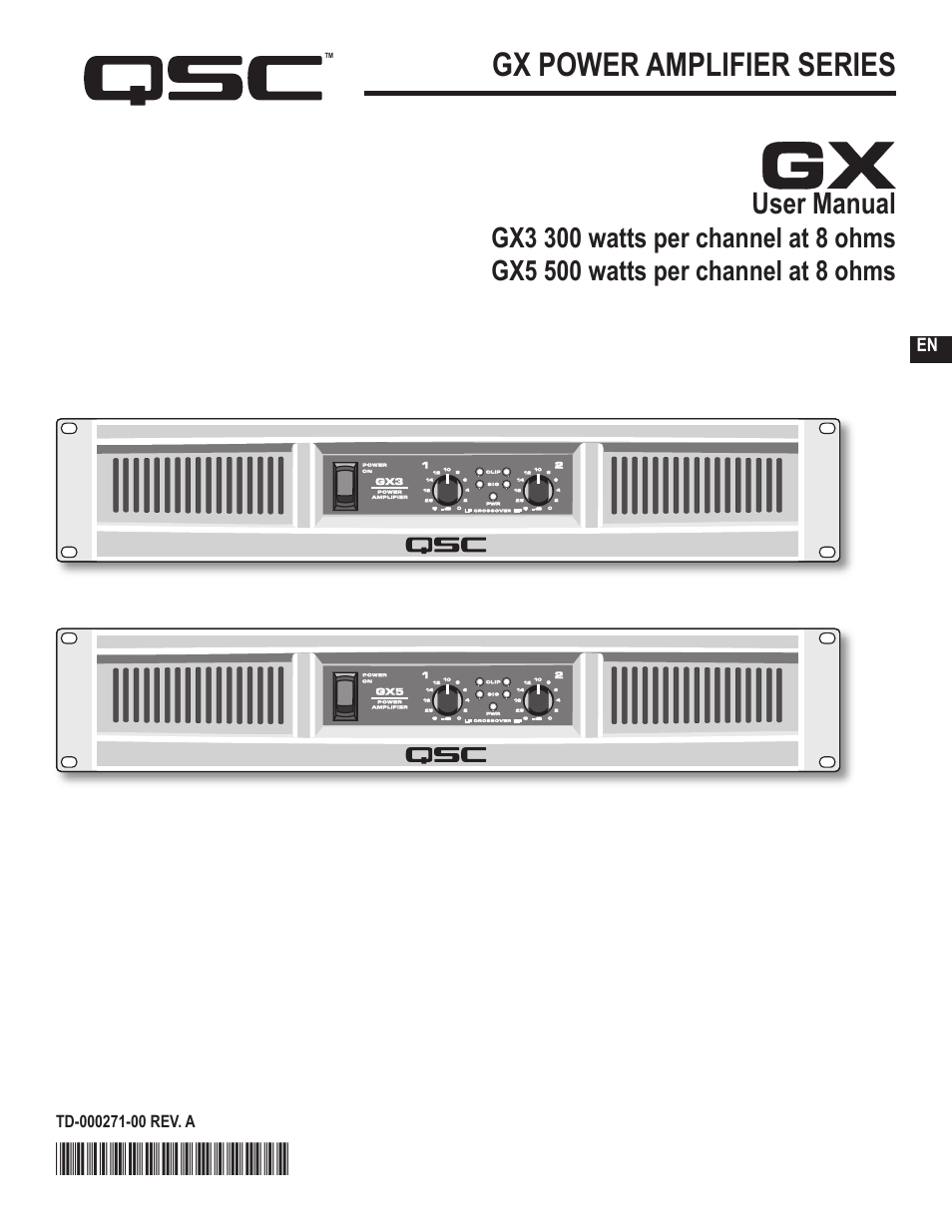 QSC Audio GX3 300 User Manual | 60 pages