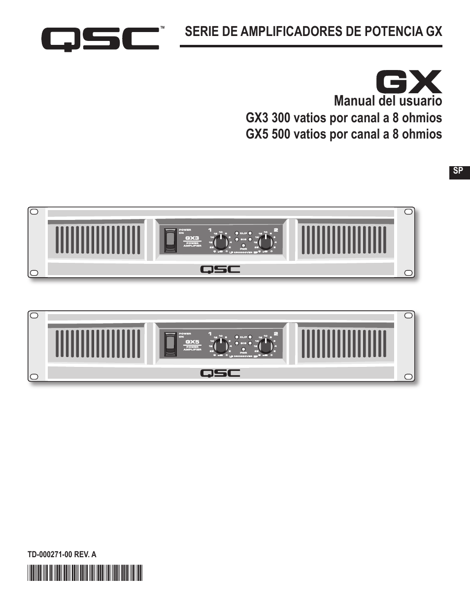 Manual del usuario | QSC Audio GX3 300 User Manual | Page 13 / 60