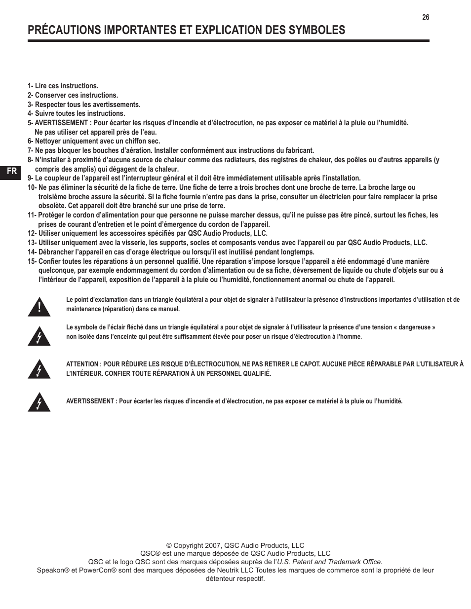 QSC Audio GX3 300 User Manual | Page 26 / 60