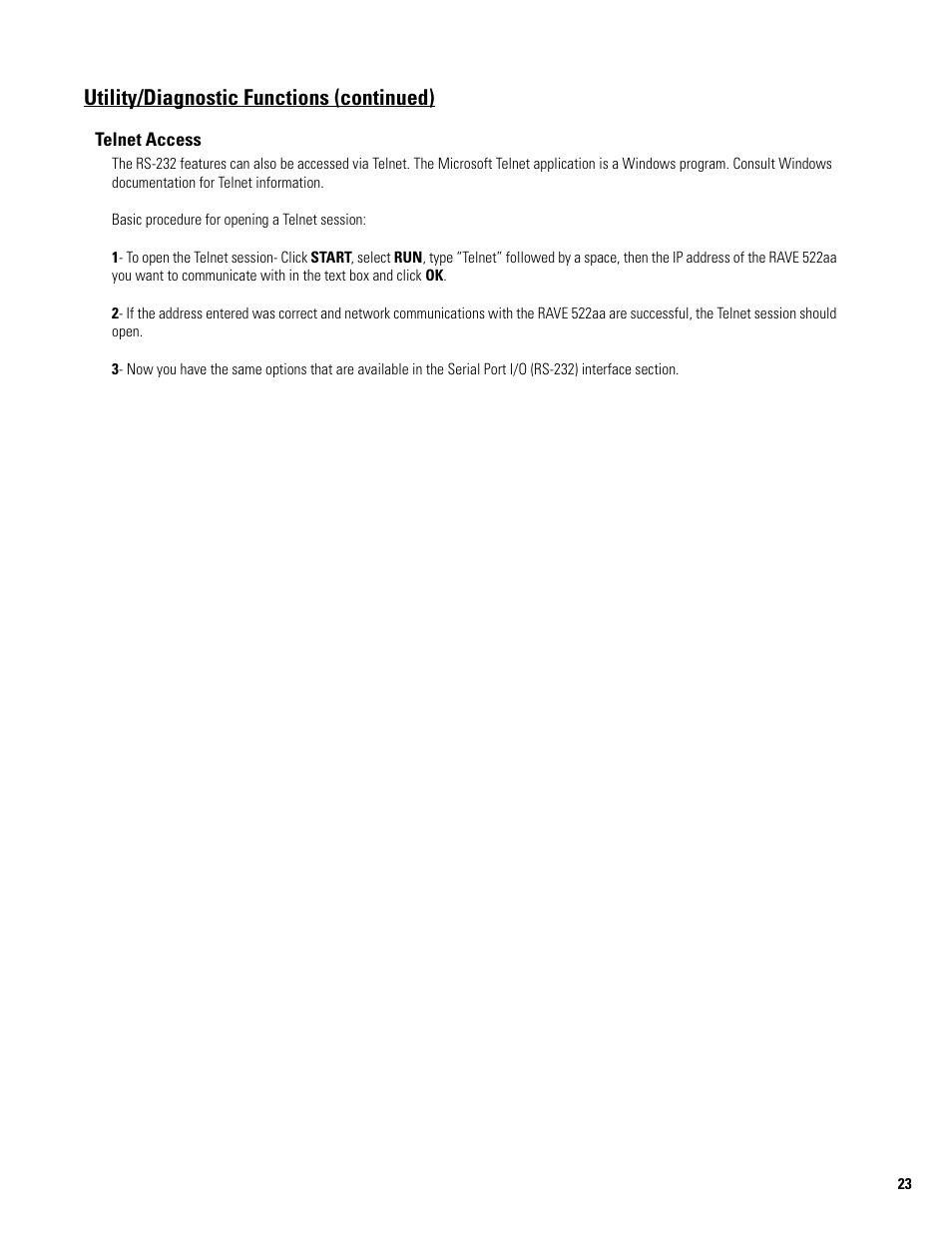 Utility/diagnostic functions (continued) | QSC Audio 522AA User Manual | Page 23 / 26