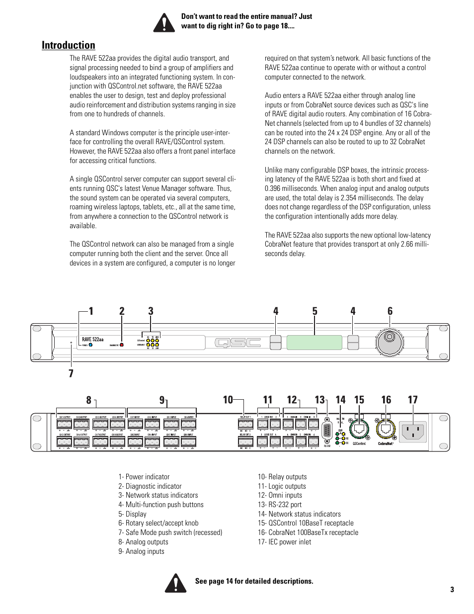 Introduction | QSC Audio 522AA User Manual | Page 3 / 26