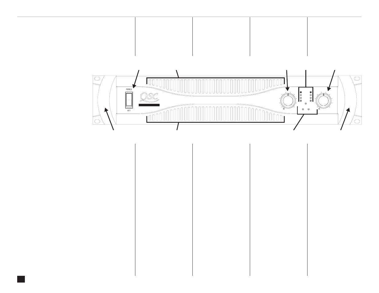 Front panel, Panel frontal, Panneau avant | Vorderseite | QSC Audio PLX 3402 User Manual | Page 6 / 32