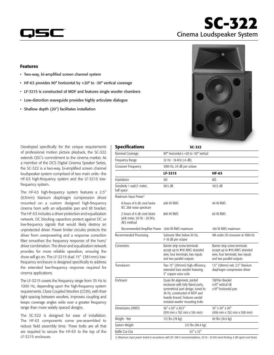 QSC Audio SC-322 User Manual | 42 pages