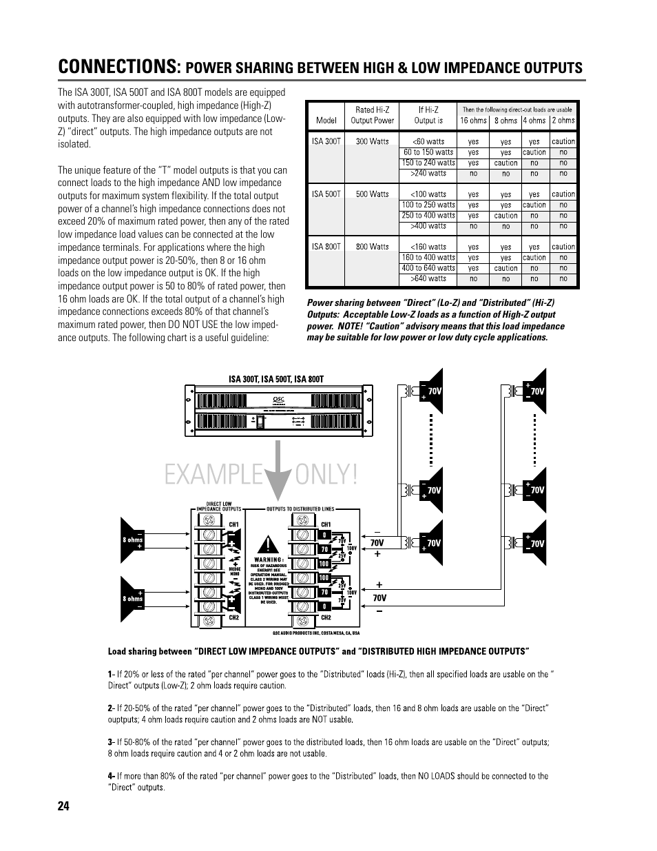 Connections | QSC Audio ISA 500T User Manual | Page 24 / 40