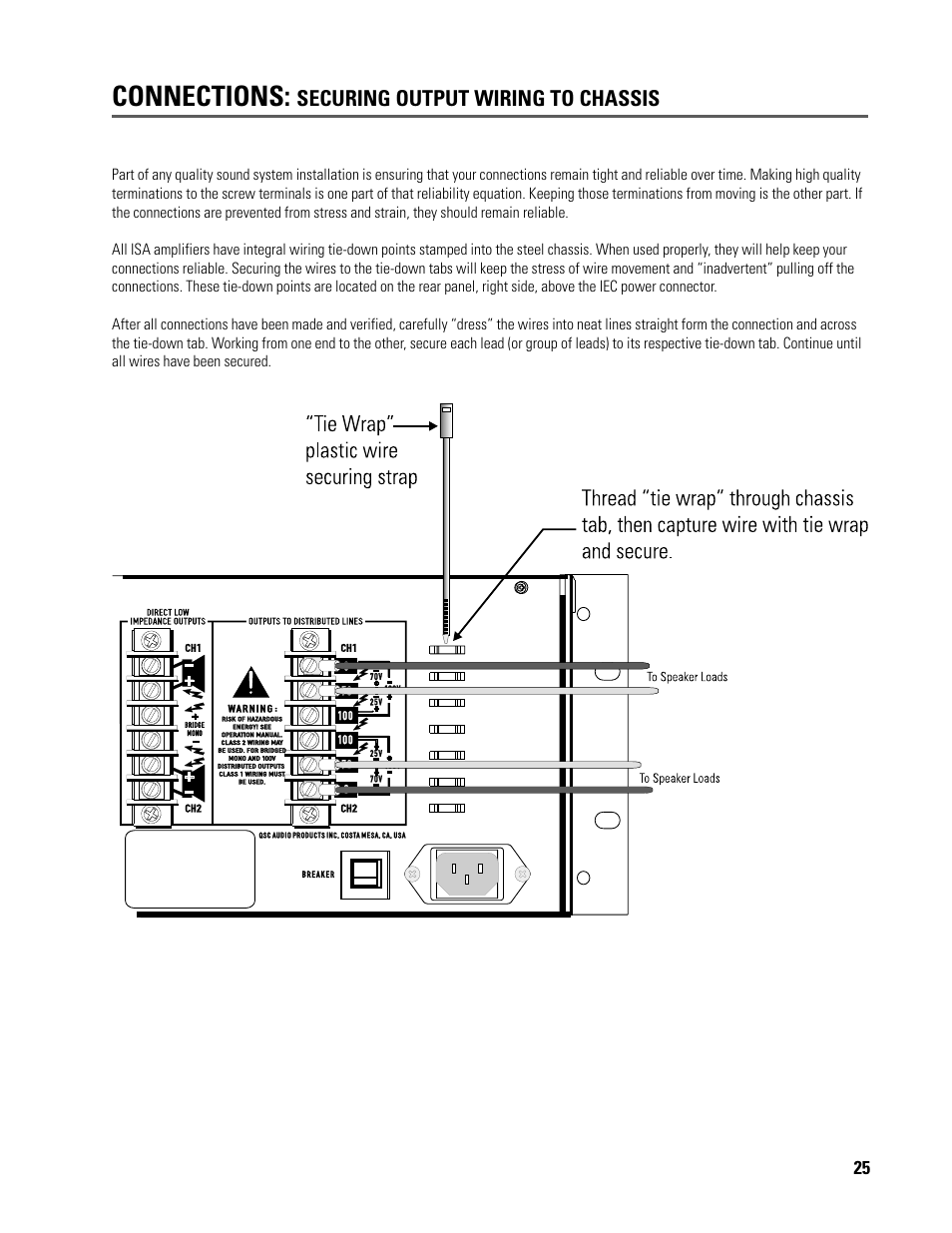 Connections | QSC Audio ISA 500T User Manual | Page 25 / 40
