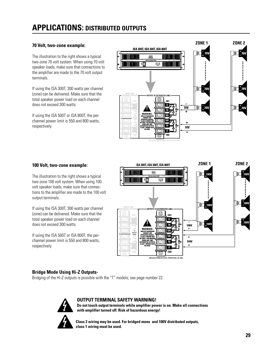 Applications, Distributed outputs | QSC Audio ISA 500T User Manual | Page 29 / 40