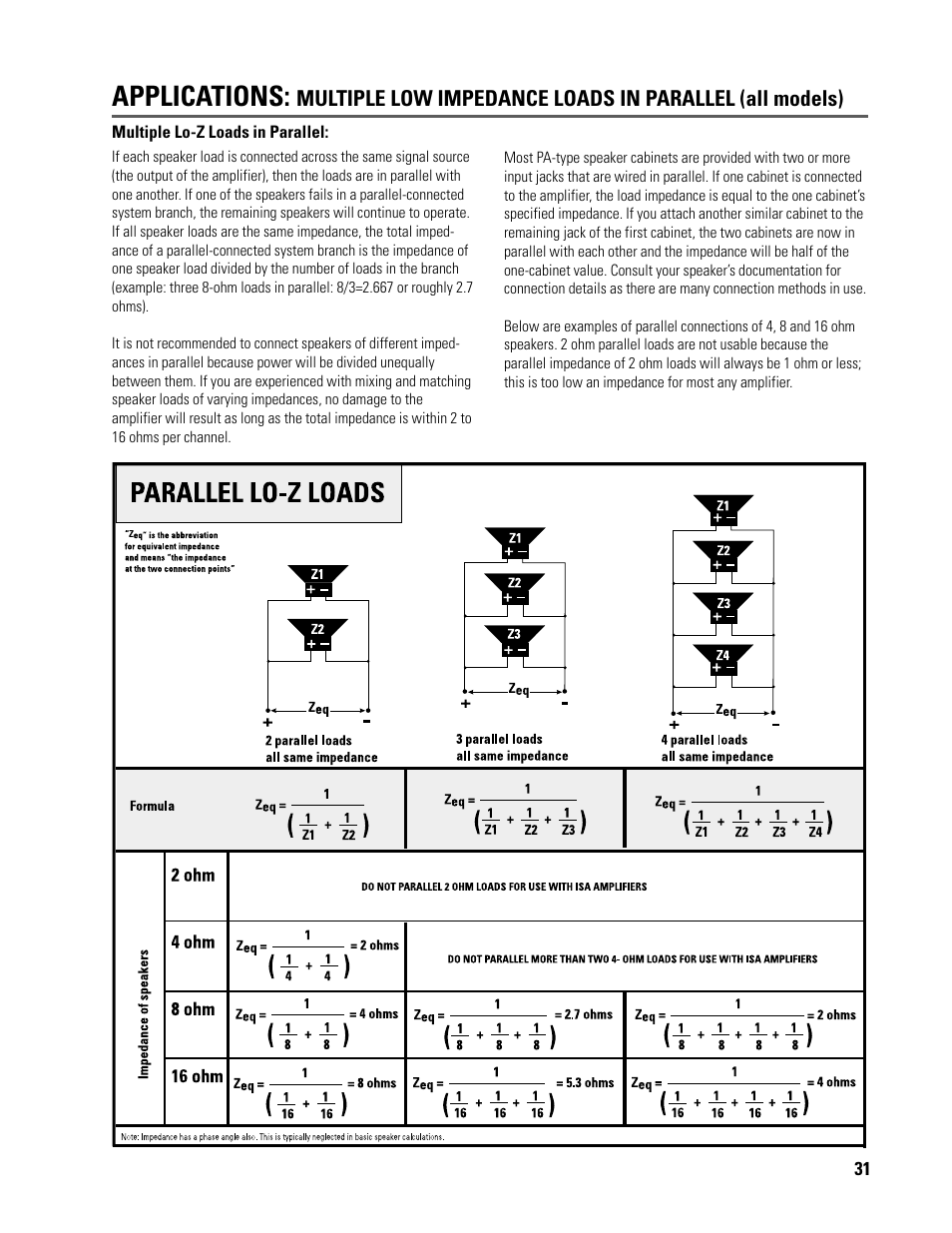 Applications | QSC Audio ISA 500T User Manual | Page 31 / 40