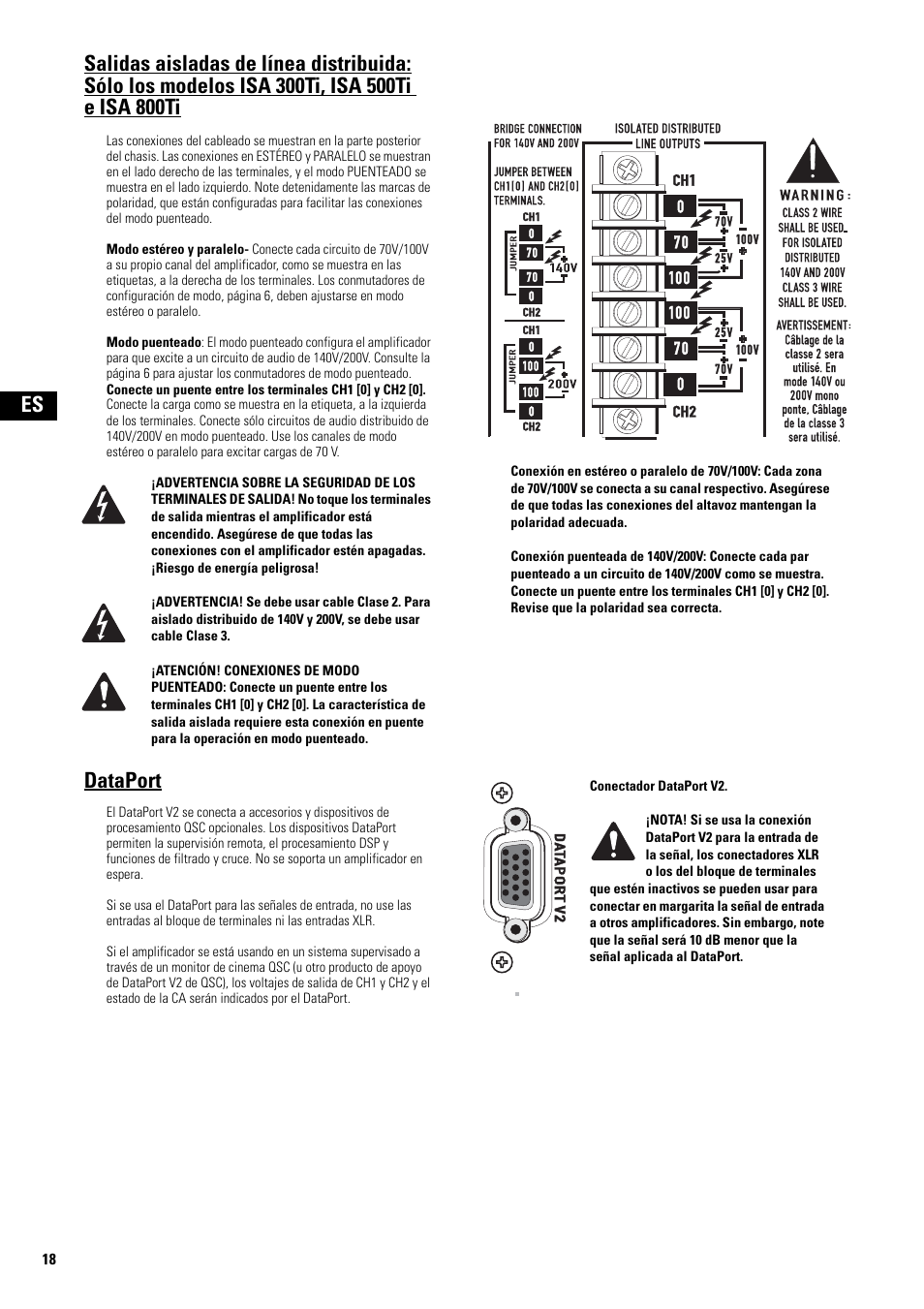 Dataport, Conectador dataport v2 | QSC Audio SA 1350 User Manual | Page 18 / 56
