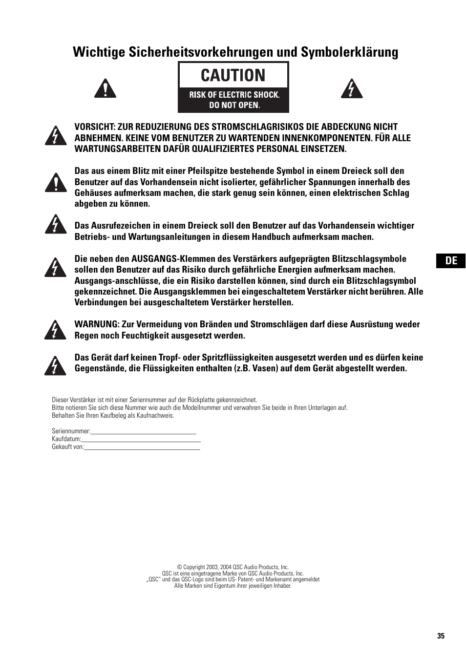 QSC Audio SA 1350 User Manual | Page 35 / 56