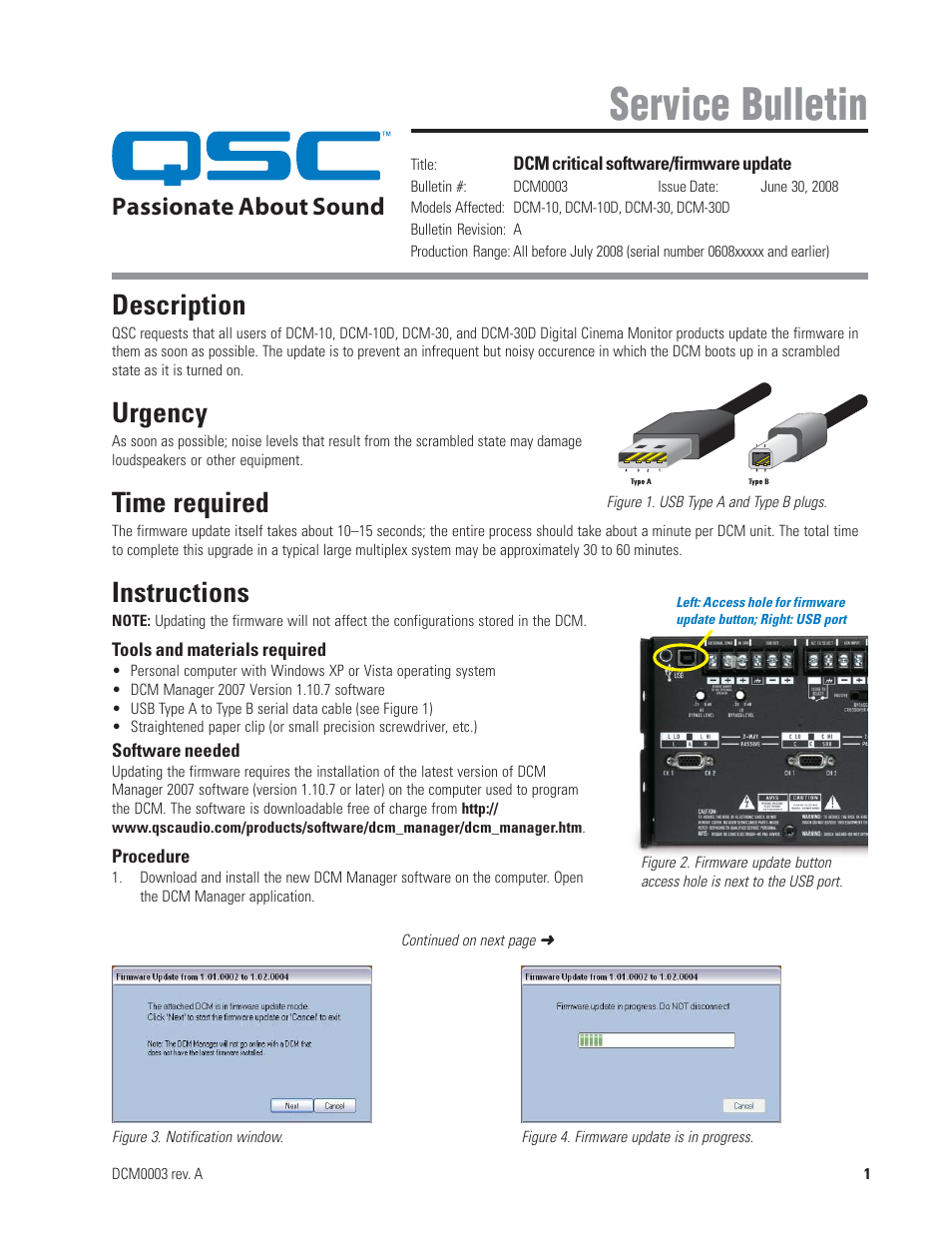 QSC Audio DCM 10 User Manual | 2 pages