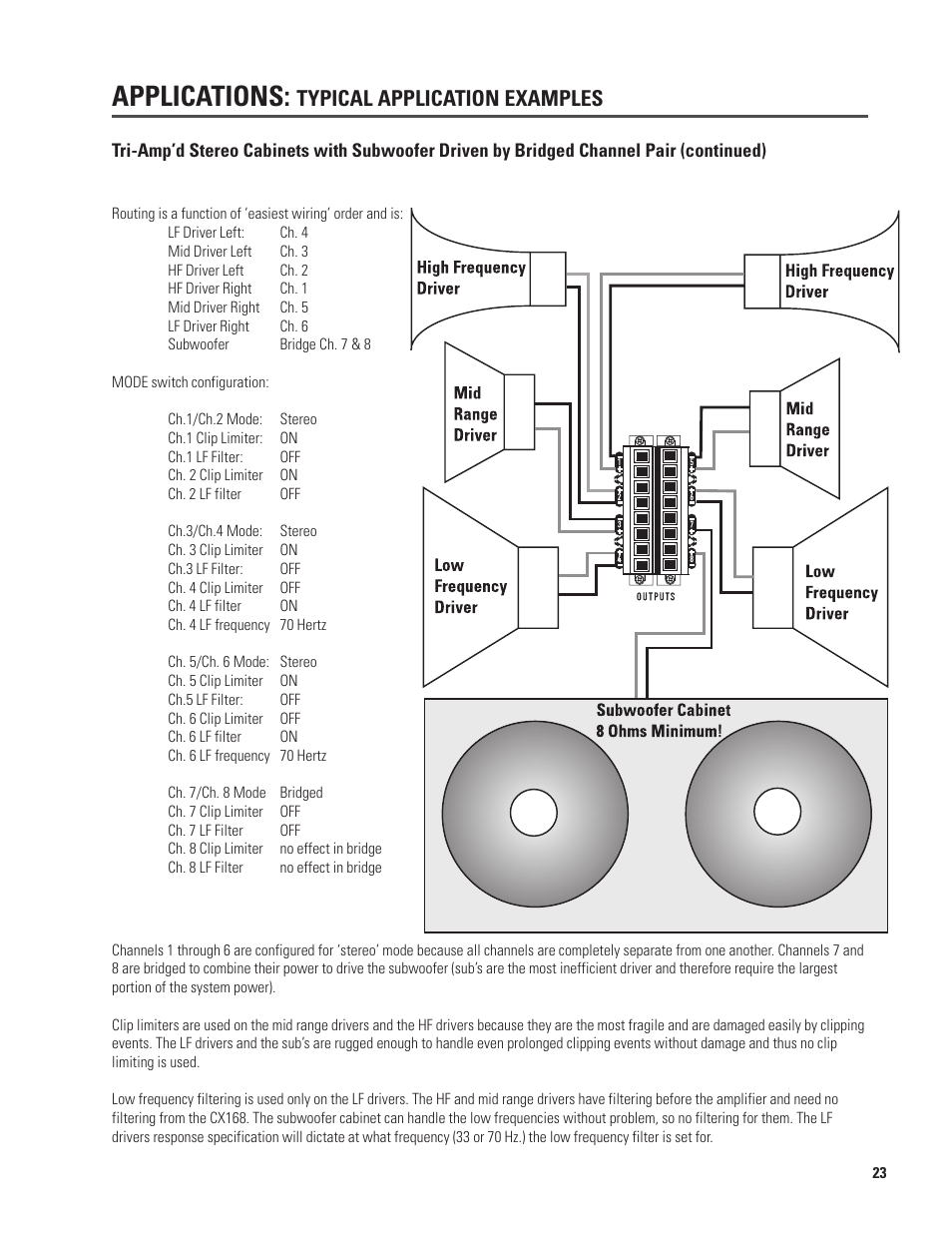 Applications, Typical application examples | QSC Audio CX168 User Manual | Page 23 / 36