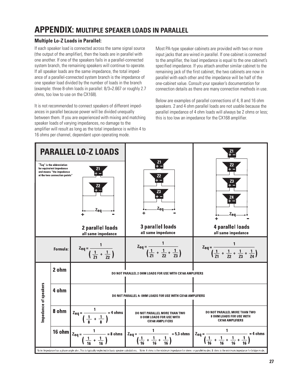 Appendix | QSC Audio CX168 User Manual | Page 27 / 36