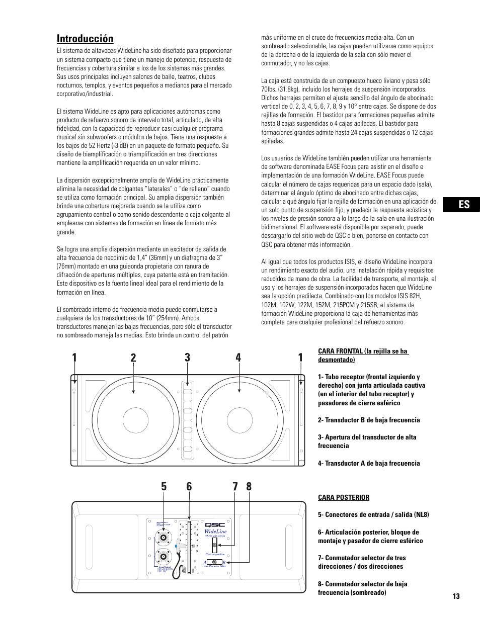 Introducción | QSC Audio WL2102 User Manual | Page 13 / 56