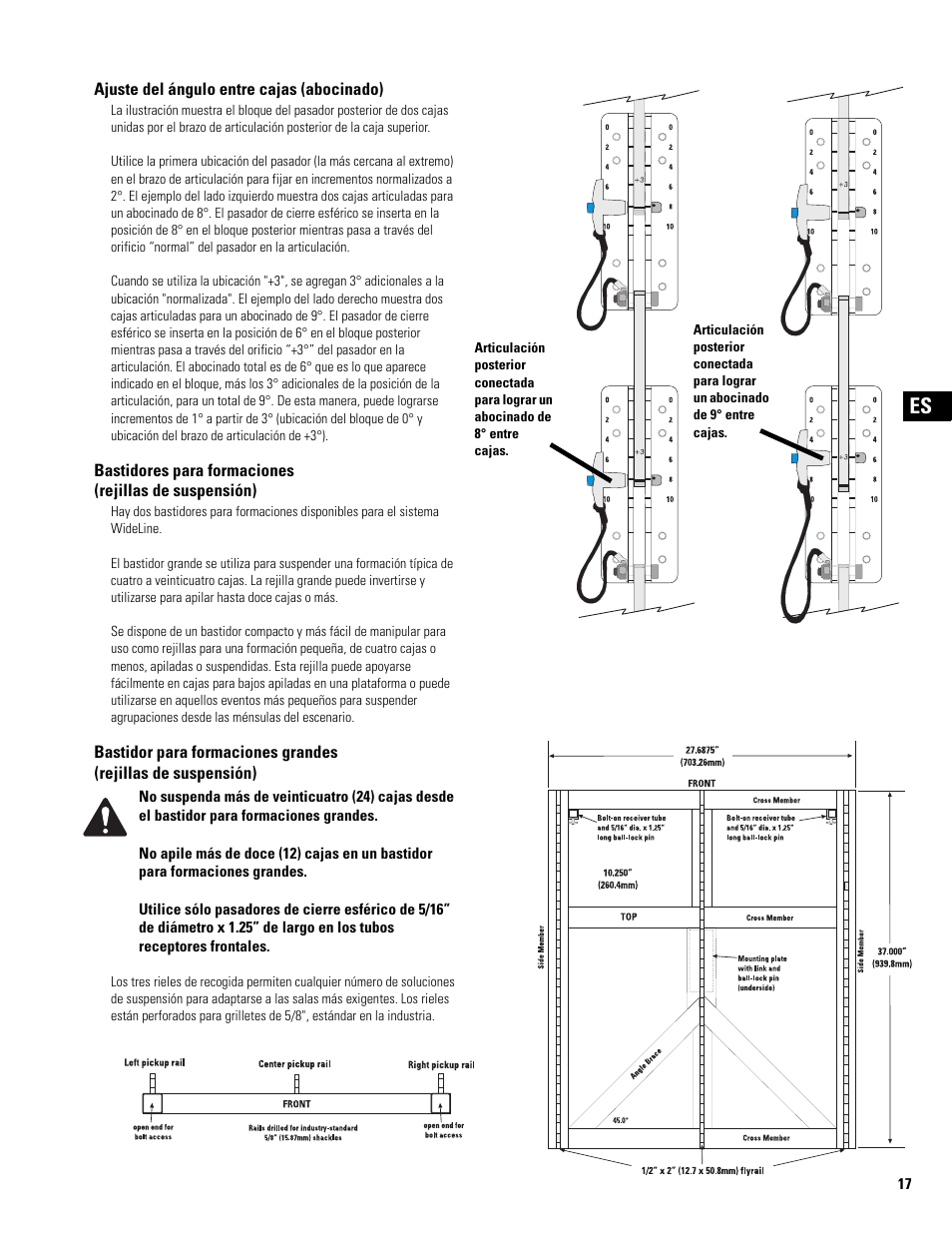 Ajuste del ángulo entre cajas (abocinado) | QSC Audio WL2102 User Manual | Page 17 / 56