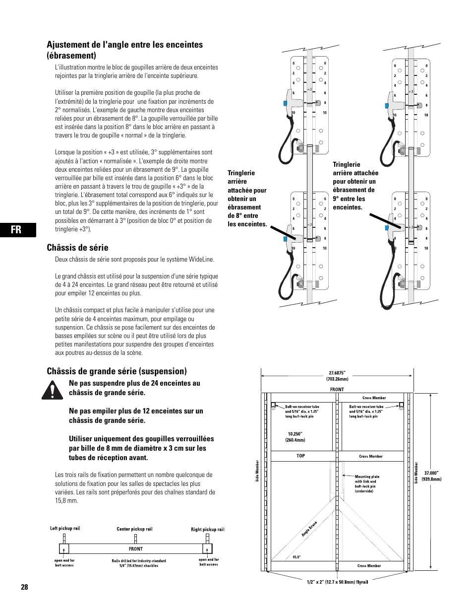 Châssis de série, Châssis de grande série (suspension) | QSC Audio WL2102 User Manual | Page 28 / 56