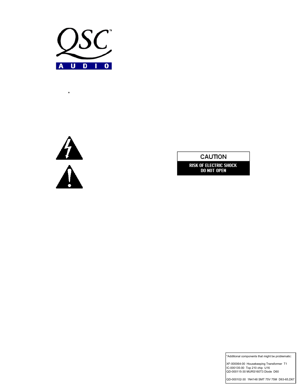 QSC Audio CX User Manual | 1 page