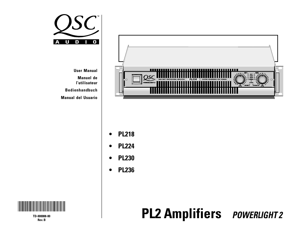 QSC Audio PL236 User Manual | 40 pages