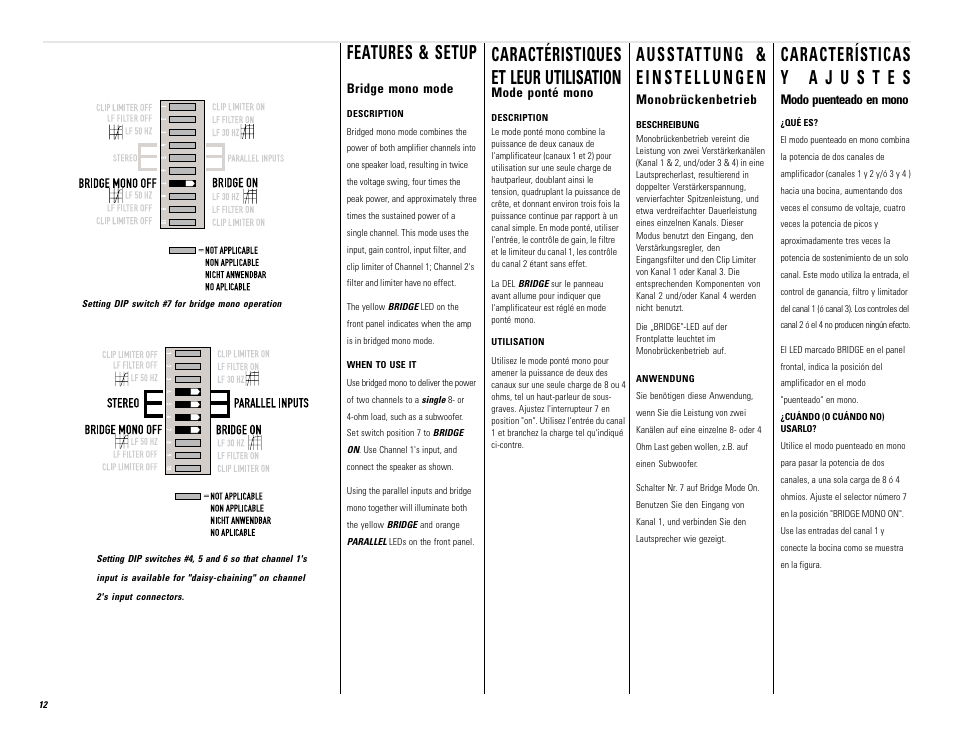 Features & setup | QSC Audio PL236 User Manual | Page 12 / 40