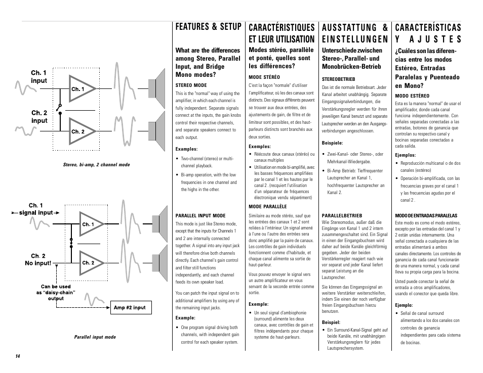 Features & setup | QSC Audio PL236 User Manual | Page 14 / 40