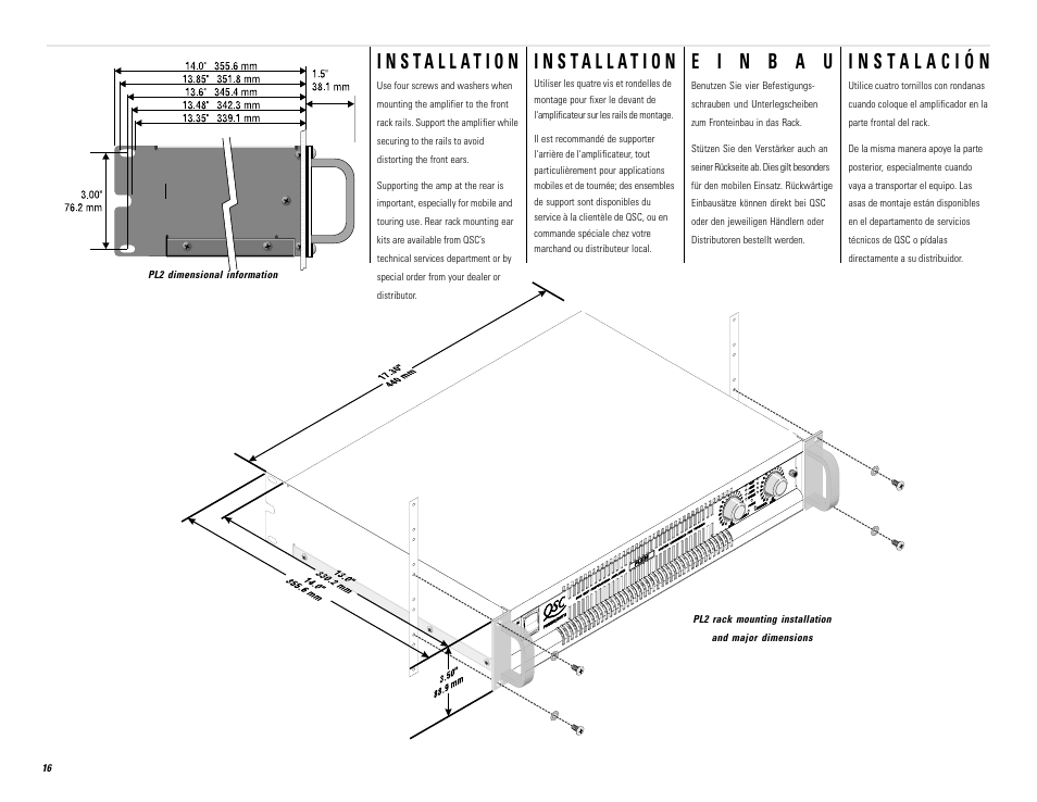 QSC Audio PL236 User Manual | Page 16 / 40