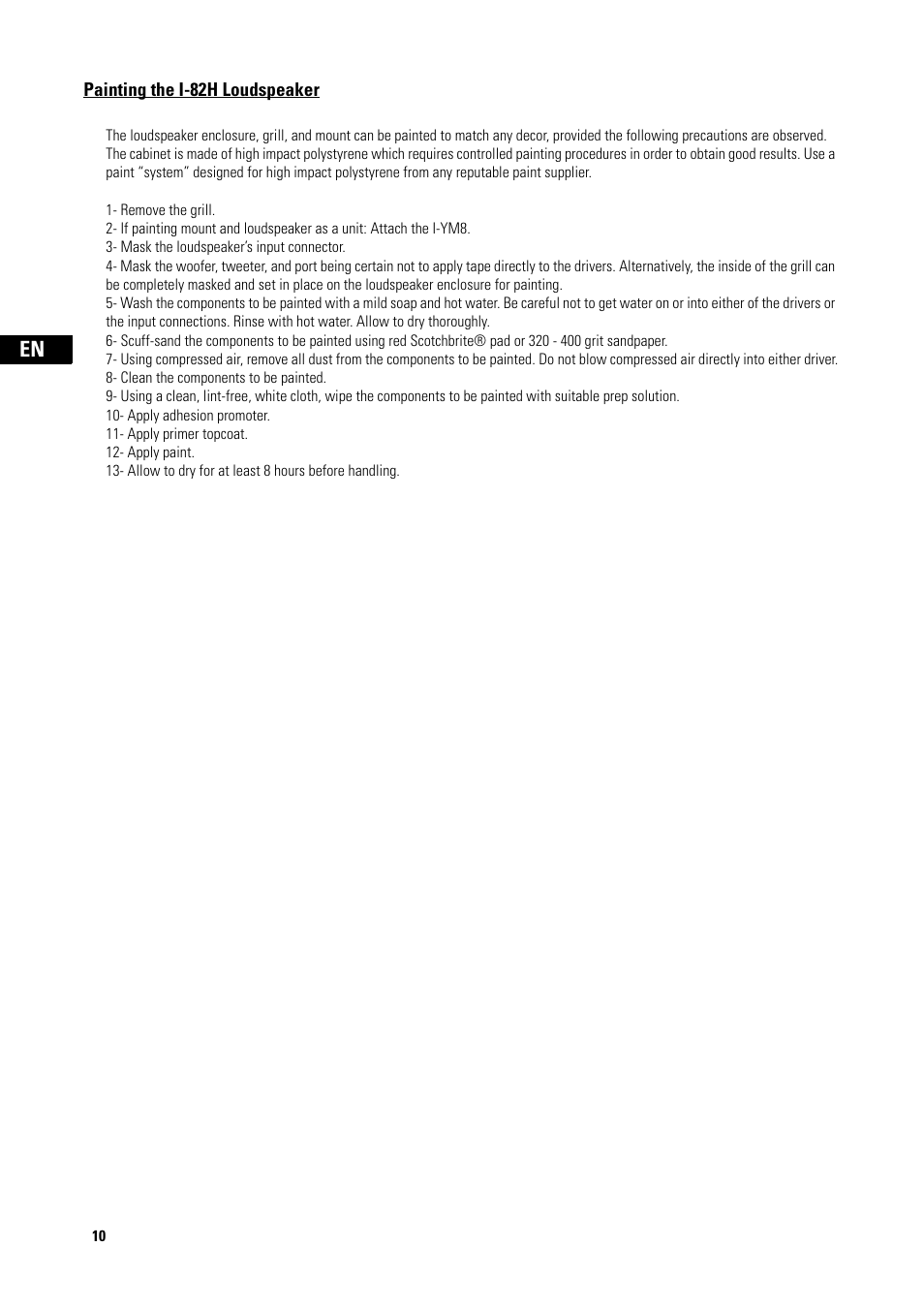 QSC Audio I-YM8 User Manual | Page 10 / 11
