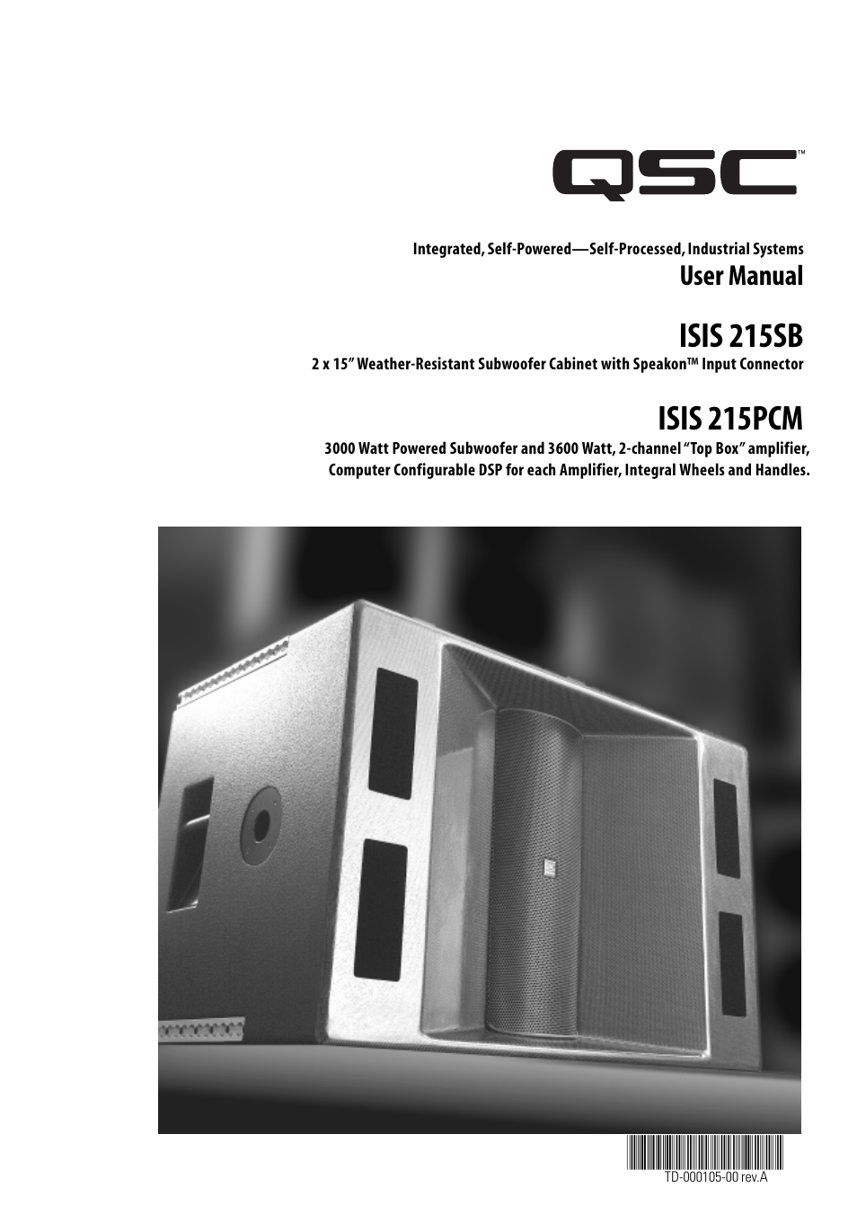 QSC Audio ISIS 215PCM User Manual | 41 pages