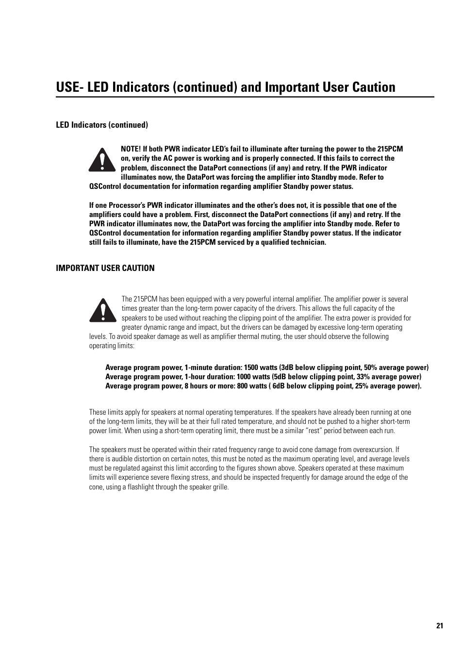 QSC Audio ISIS 215PCM User Manual | Page 21 / 41