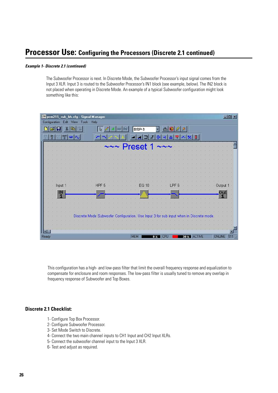 Processor use | QSC Audio ISIS 215PCM User Manual | Page 26 / 41