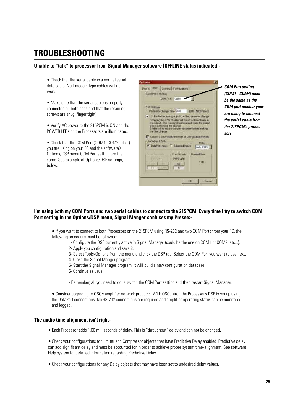 Troubleshooting | QSC Audio ISIS 215PCM User Manual | Page 29 / 41