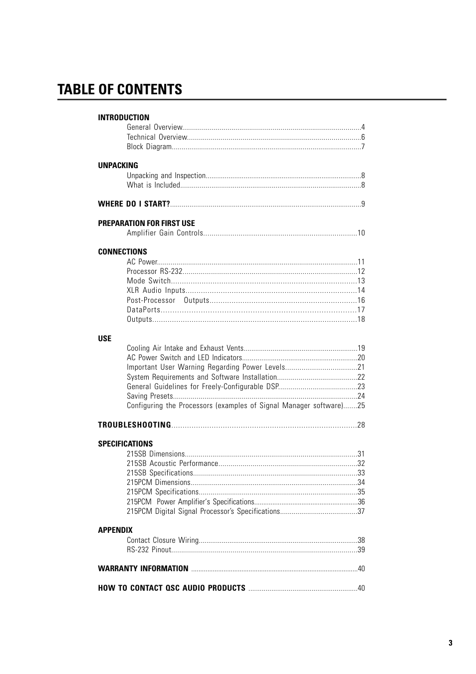 QSC Audio ISIS 215PCM User Manual | Page 3 / 41