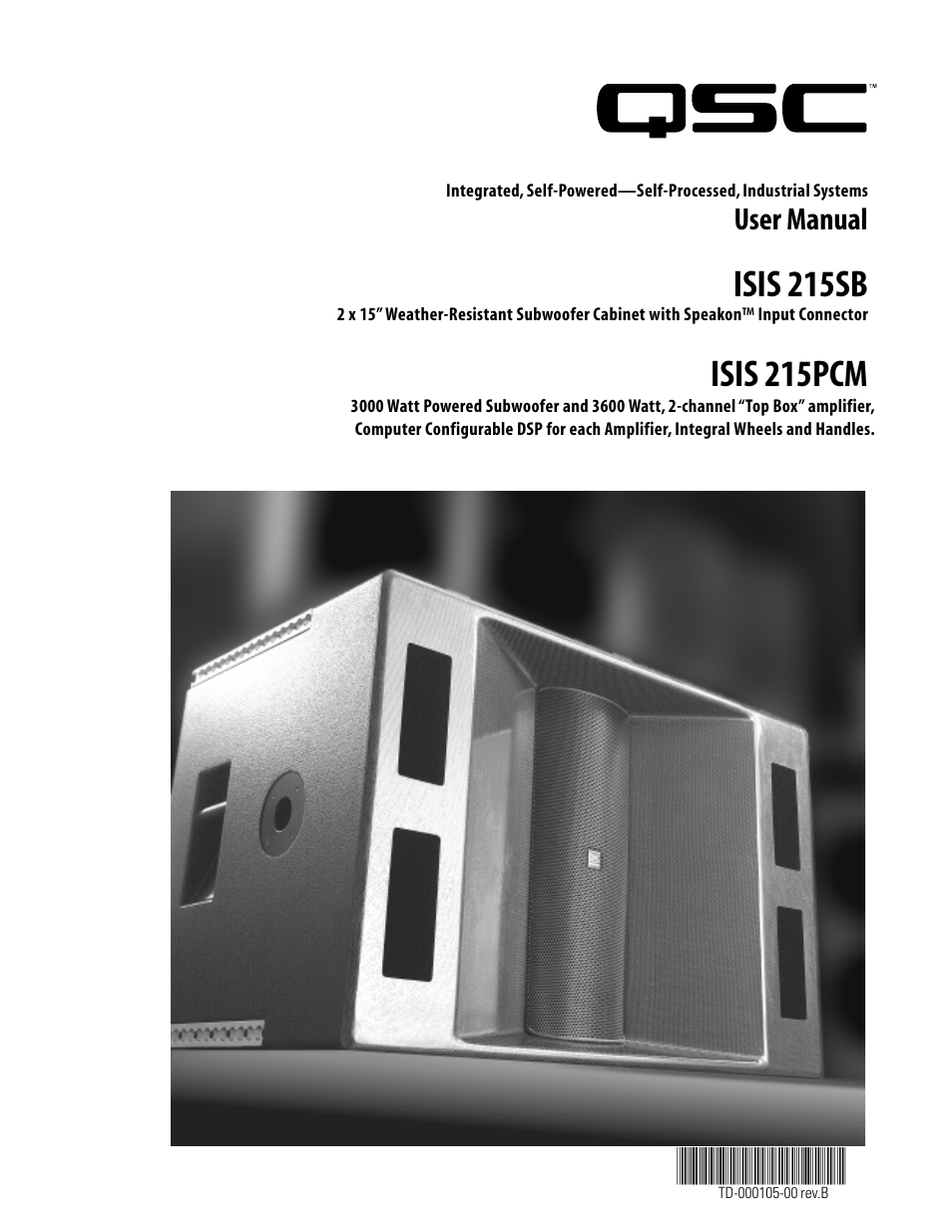 QSC Audio ISIS 215SB User Manual | 42 pages
