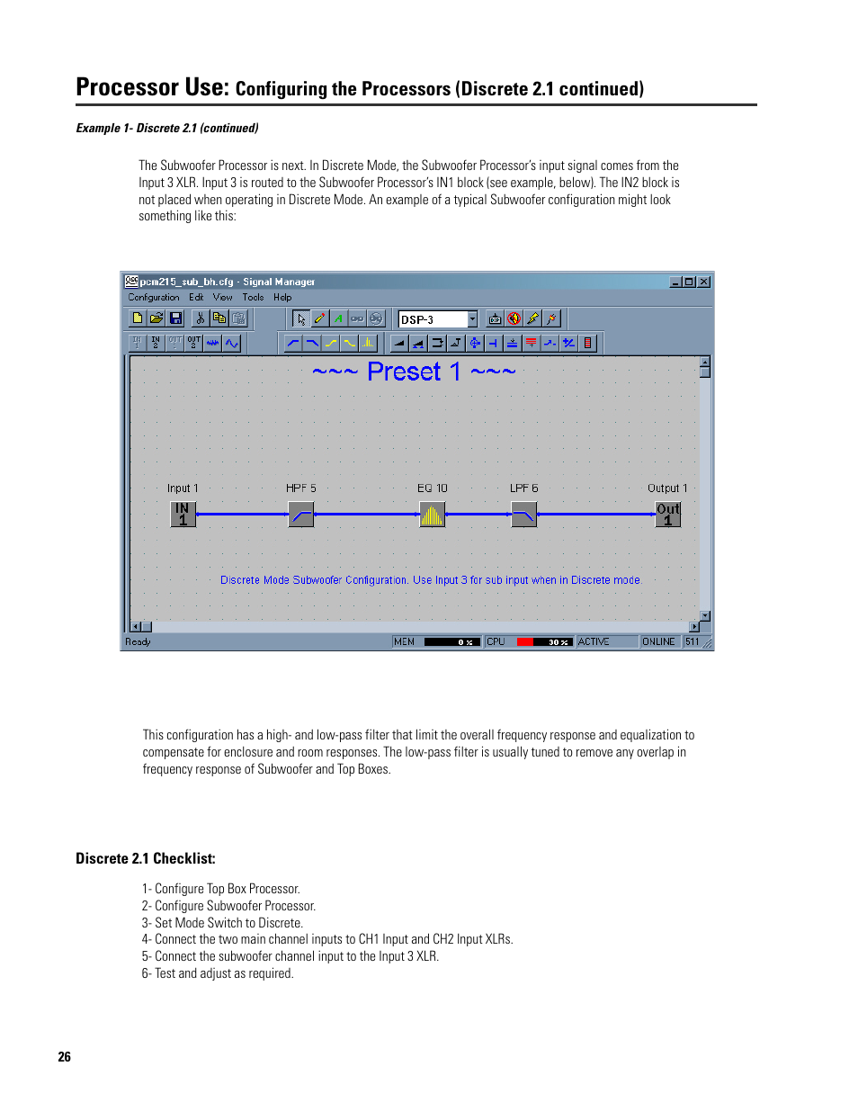 Processor use | QSC Audio ISIS 215SB User Manual | Page 26 / 42