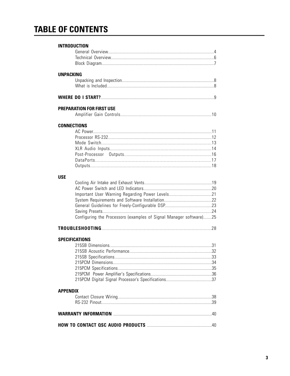QSC Audio ISIS 215SB User Manual | Page 3 / 42