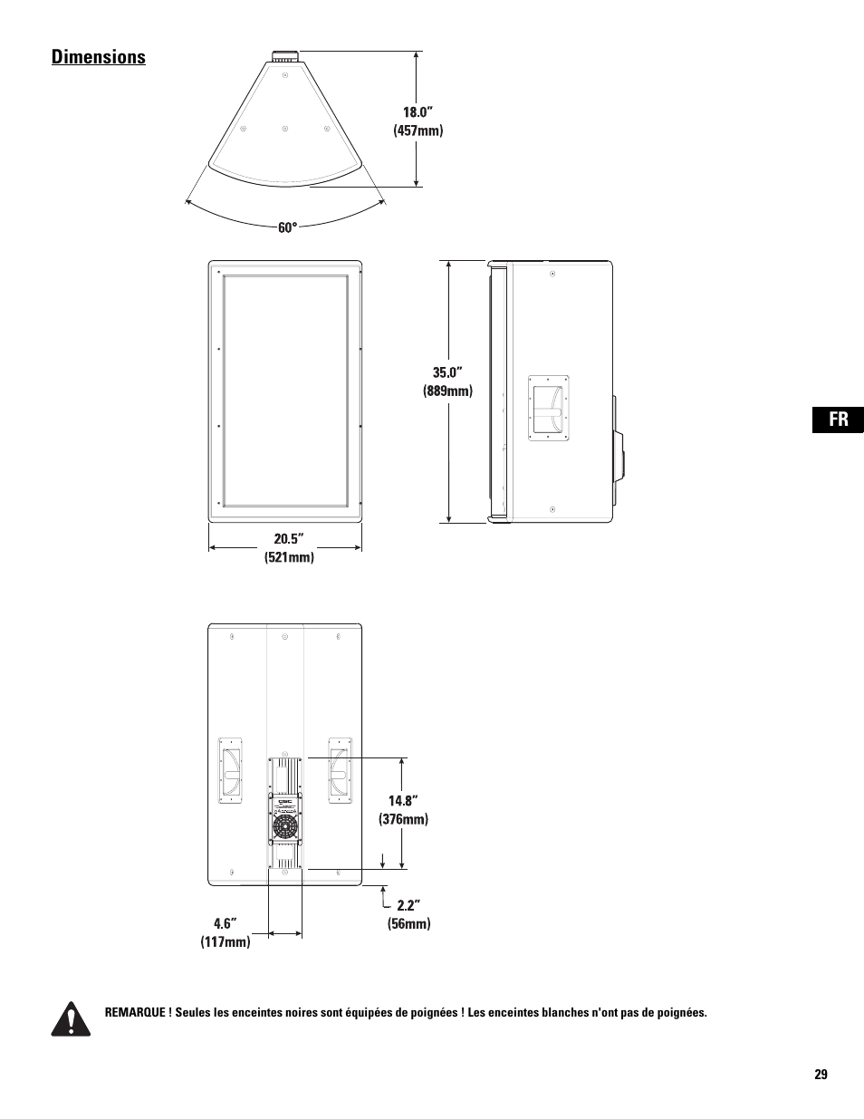 Dimensions | QSC Audio MD-FP122/64r  EU User Manual | Page 29 / 56