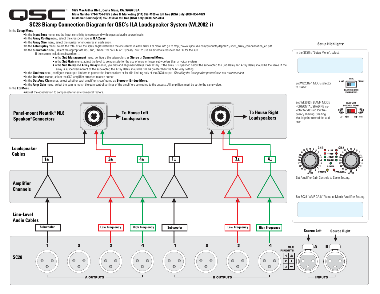 QSC Audio WL2082-1 User Manual | 2 pages