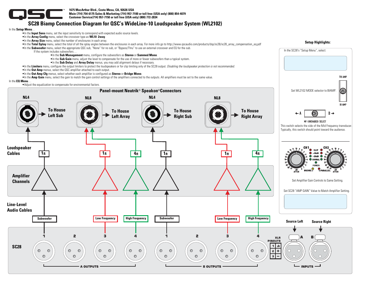 QSC Audio WL2102 User Manual | 2 pages