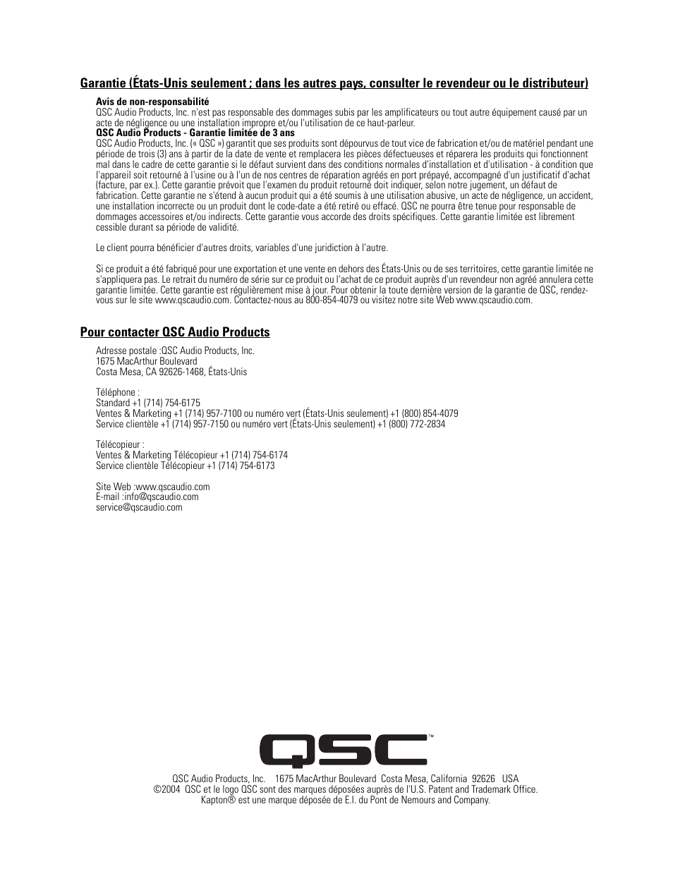 QSC Audio LF-4315 User Manual | Page 12 / 20