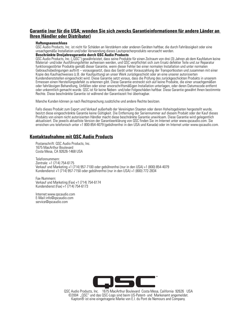 QSC Audio LF-4315 User Manual | Page 16 / 20