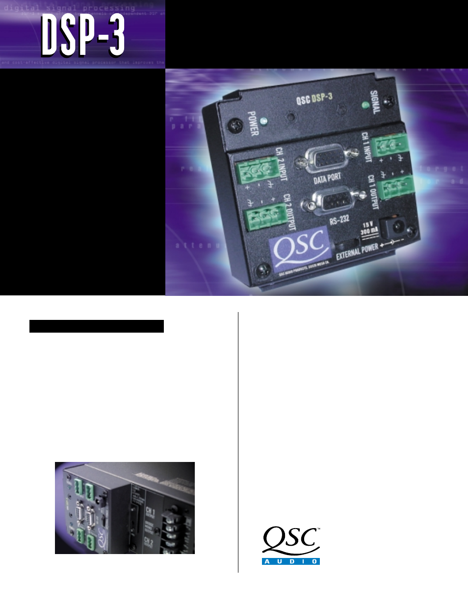 QSC Audio DSP-3 User Manual | 4 pages