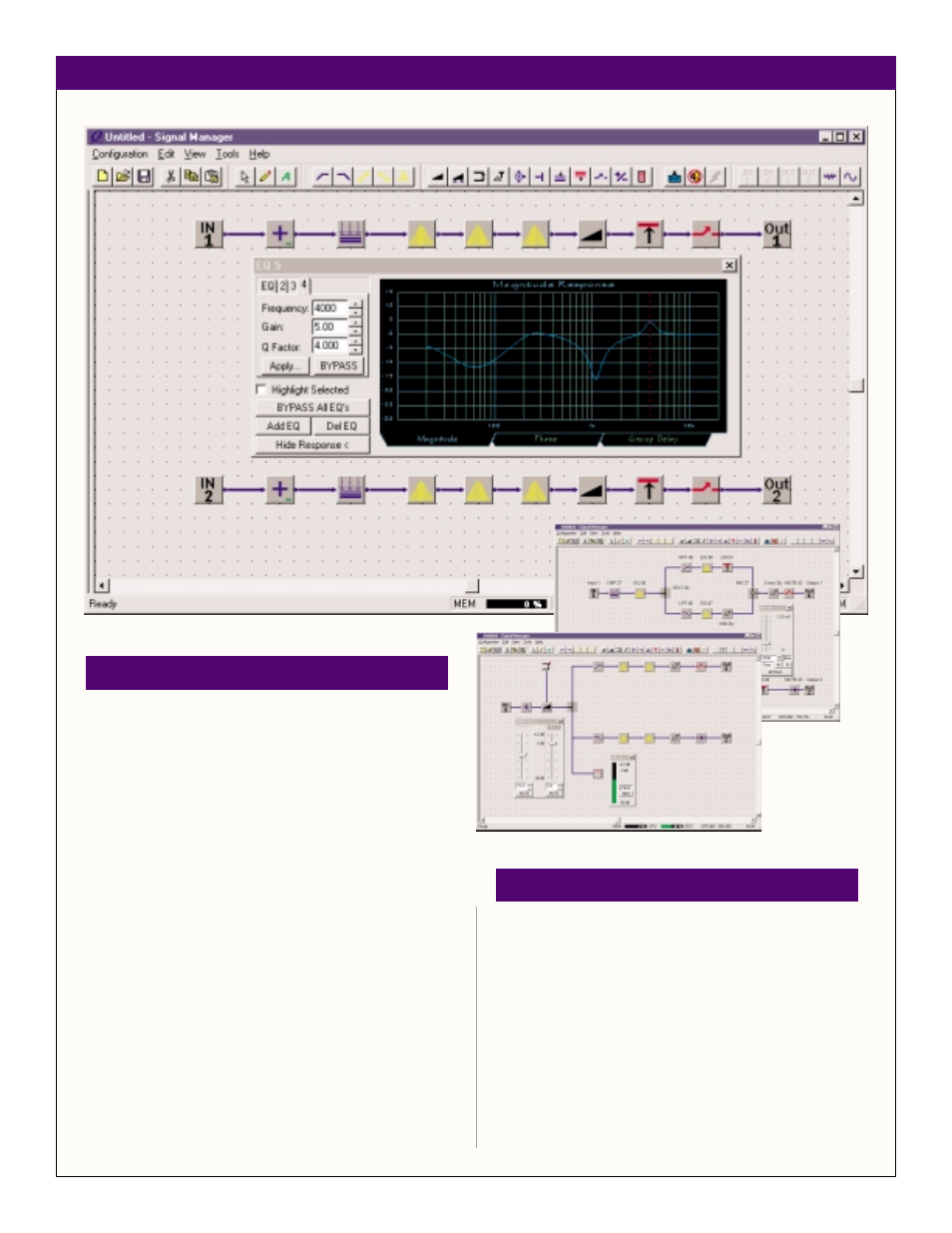 Dsp-3 configurations, Signal manager compatible amplifier models | QSC Audio DSP-3 User Manual | Page 3 / 4