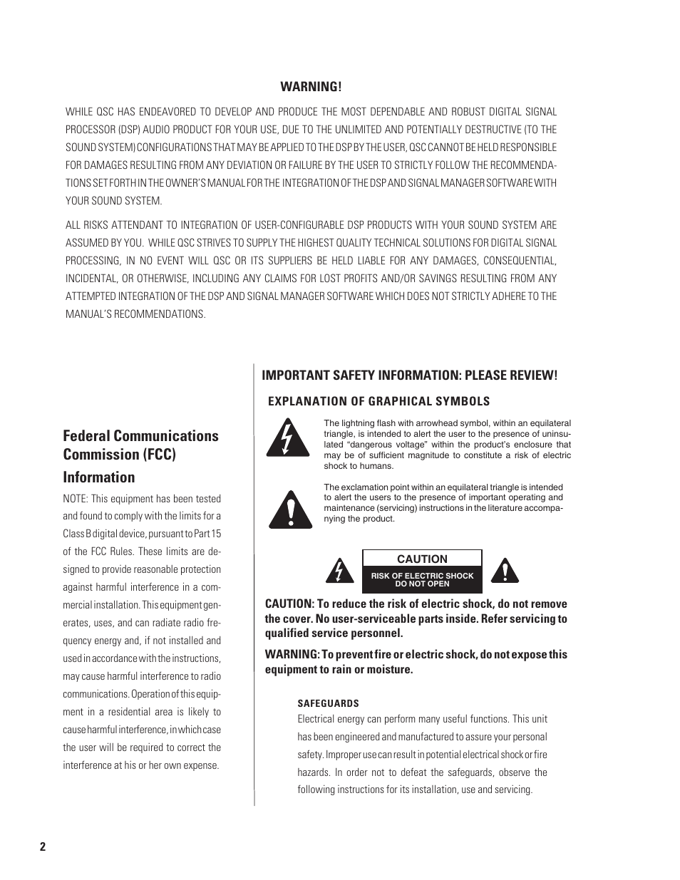 QSC Audio DSP-30 User Manual | Page 2 / 28