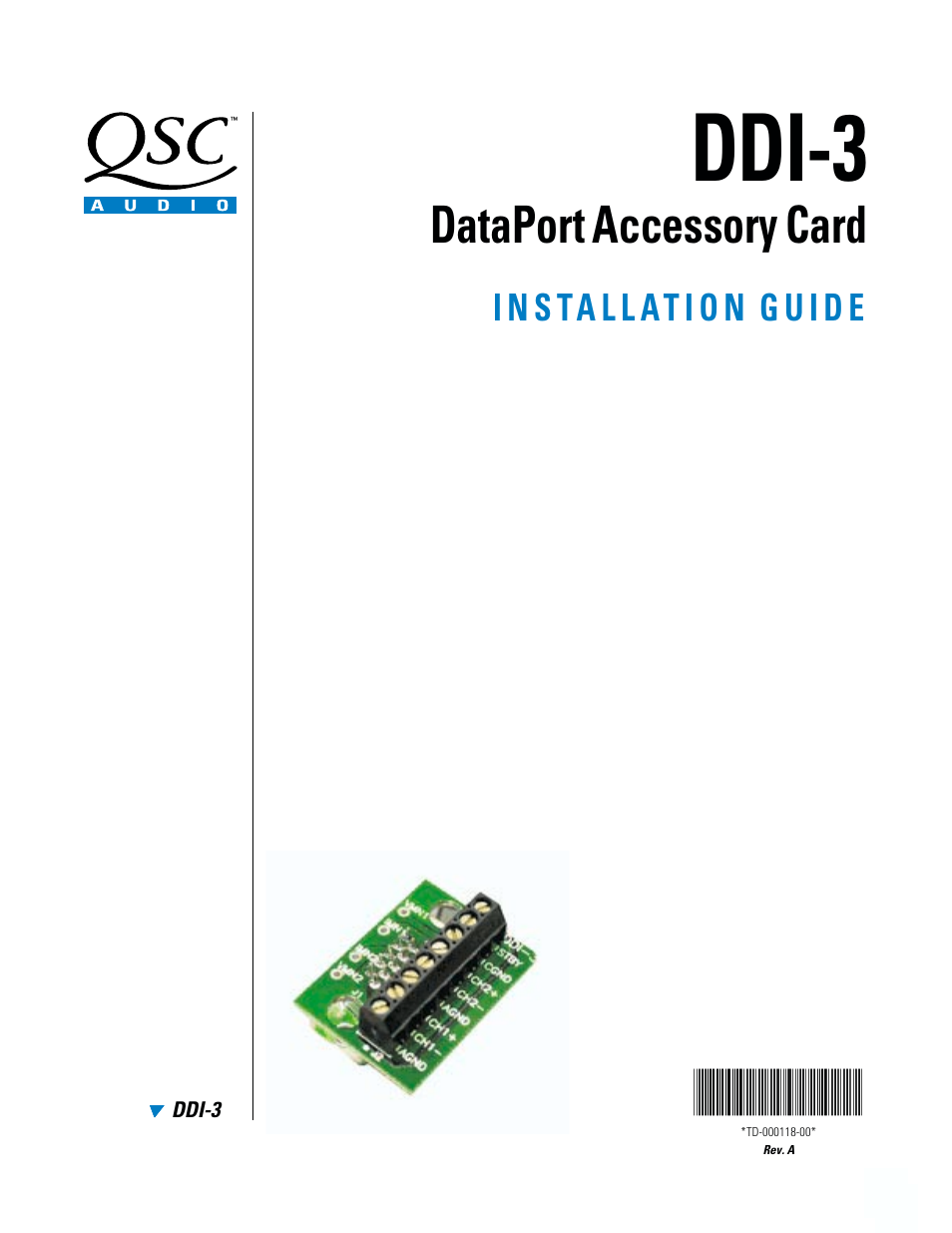 QSC Audio DD1-3 User Manual | 4 pages