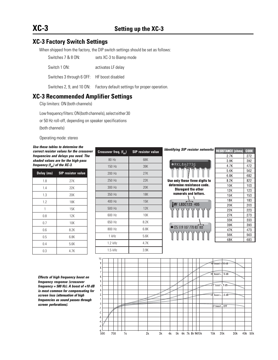 Xc-3, Setting up the xc-3 | QSC Audio DCA Series User Manual | Page 7 / 16