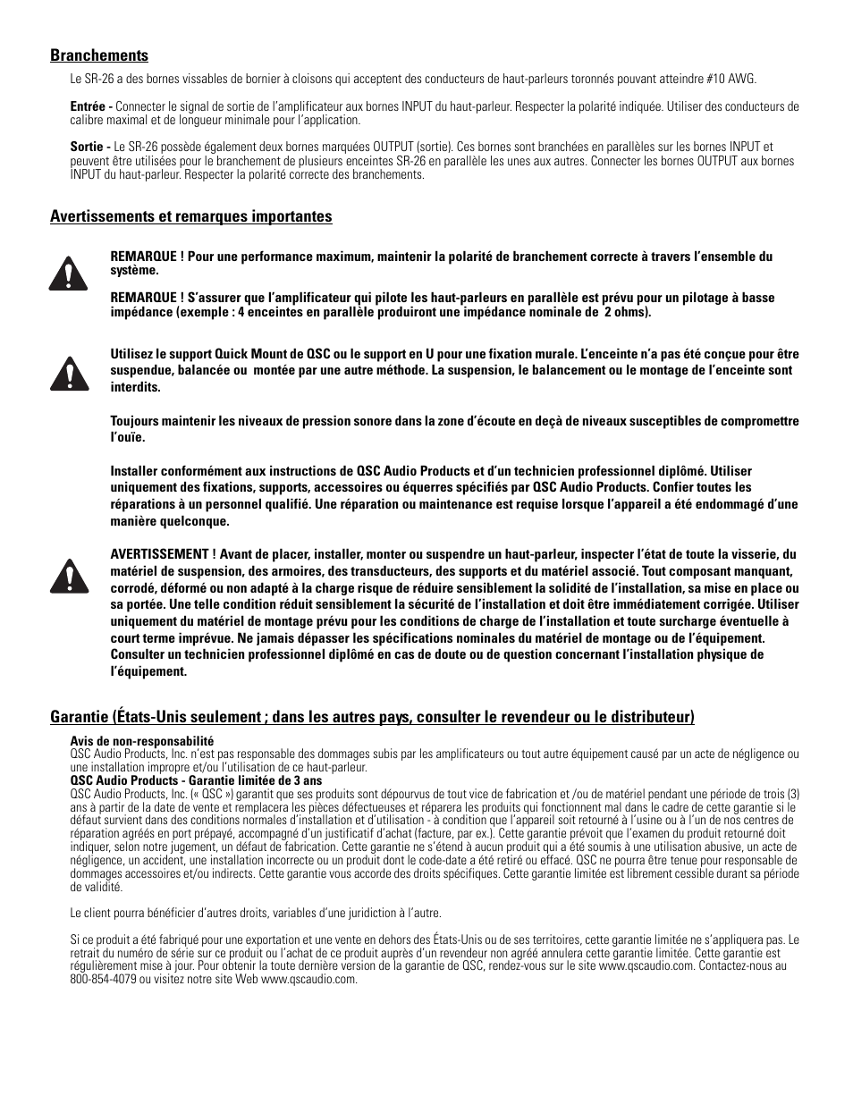 QSC Audio SR-26 User Manual | Page 6 / 10