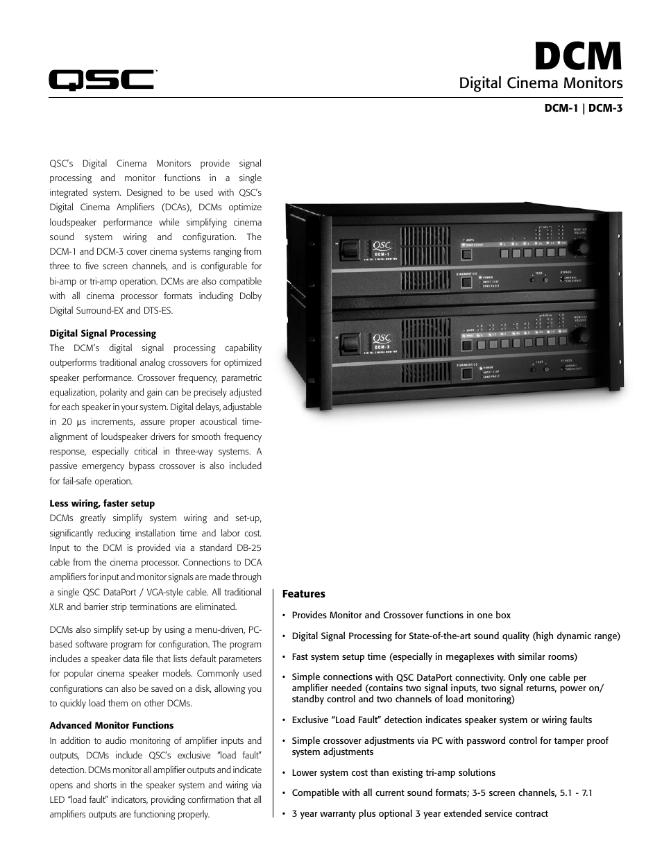 QSC Audio DCM-1 User Manual | 2 pages